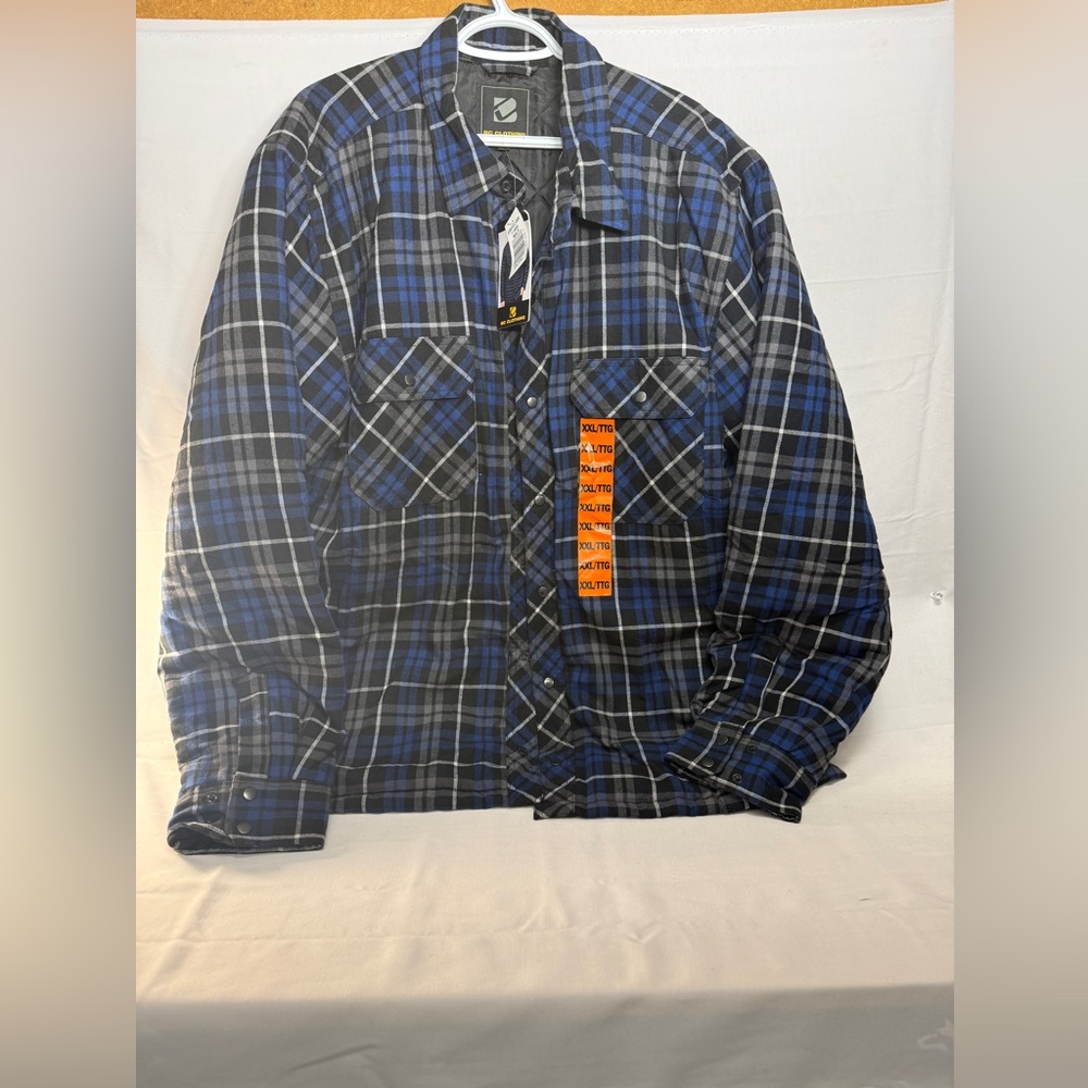 BC Clothing Men’s Insulated Plaid Snap Jacket XXL NWT